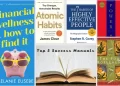 Collage of top self-help books including Atomic Habits and The 7 Habits of Highly Effective People.