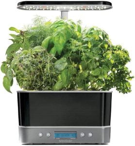AeroGarden Harvest Elite with Gourmet Herb Seed Pod Kit - Hydroponic Indoor Garden, Platinum Stainless - Elevate your gardening experience with intelligent monitoring | Tech Gifts 2023